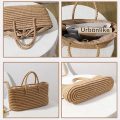 Straw Woven Beach Bag Large Capacity Seaside Basket