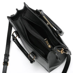 Women's PU Leather Shoulder Bag Solid Cross Pattern Multi-Level Handbag