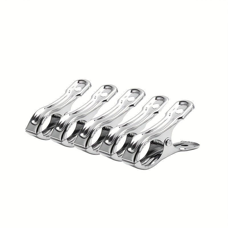 5pcs XL Stainless Steel Clothes Pegs Windproof Quilt Drying Racks Clip Rin