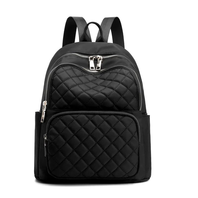 2021 Female Waterproof Plaid Shoulder Backpack