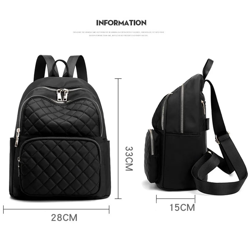 2021 Female Waterproof Plaid Shoulder Backpack