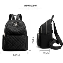 2021 Female Waterproof Plaid Shoulder Backpack