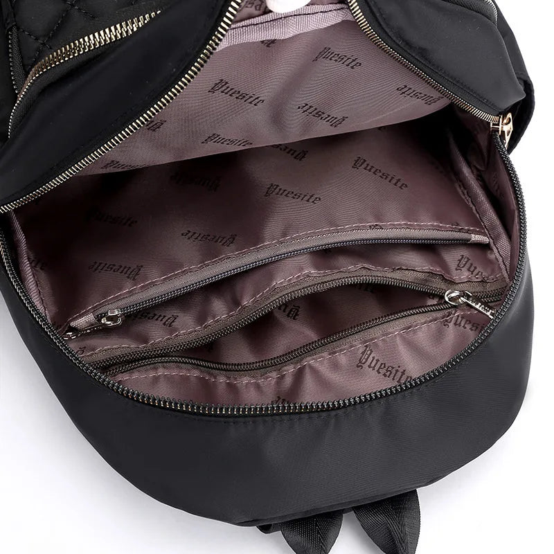 2021 Female Waterproof Plaid Shoulder Backpack