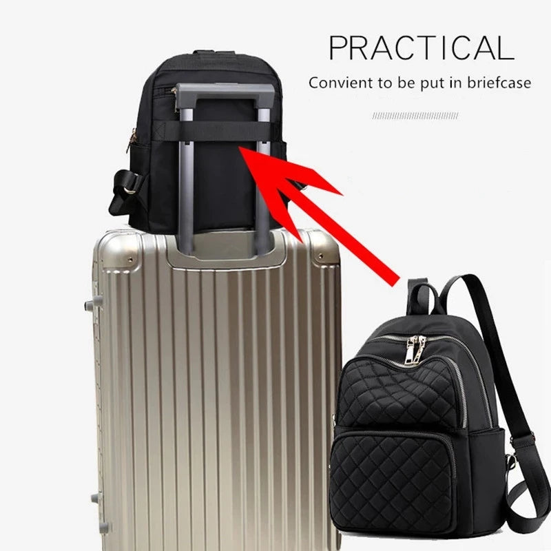 2021 Female Waterproof Plaid Shoulder Backpack