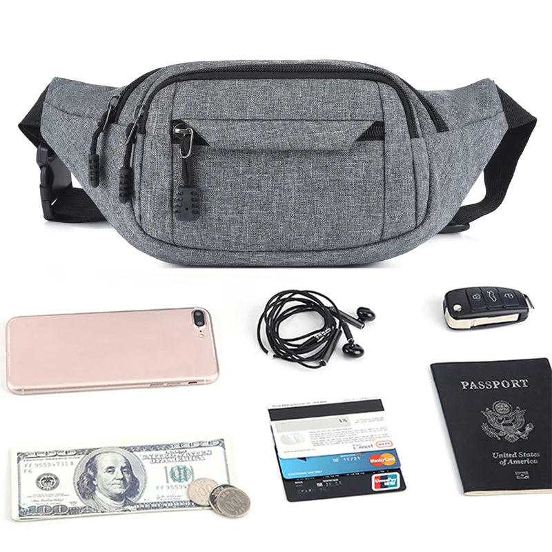 Men Women Waist Bag Hip Bum Bag Pack Phone Waist Packs Mobile Phone Pouch