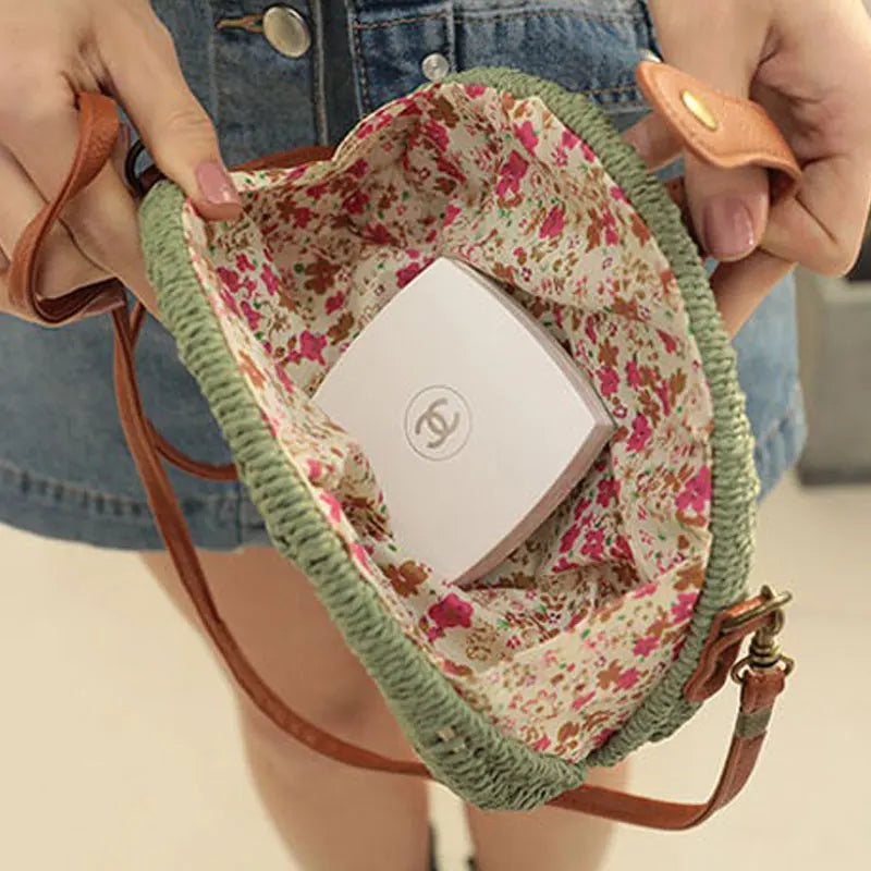 2021 Straw Shoulder Bag Women's Woven Rattan Bohemia Beach Lady Travel Handbag