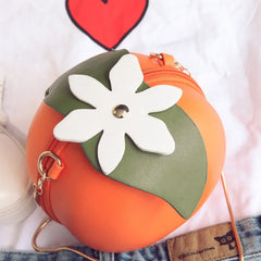 Orange Small Chain Messenger Bag for Women