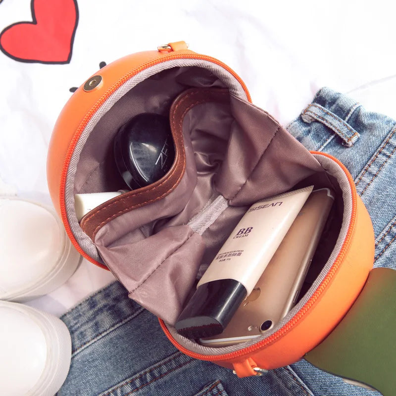 Orange Small Chain Messenger Bag for Women