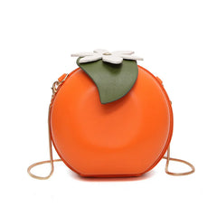 Orange Small Chain Messenger Bag for Women