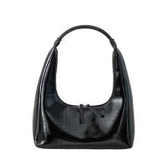 Autumn Women's Leather Underarm Bag Bright Handbag and Purse