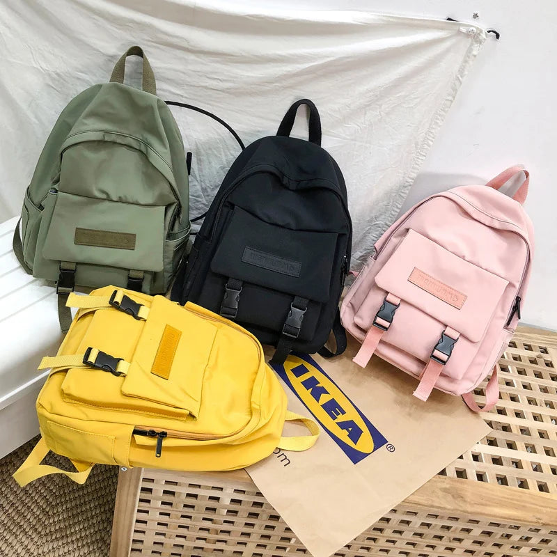 Women Backpack Shoulder Bag solid School Bag For Teenage Girl