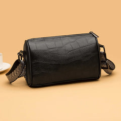 Braided Wide Shoulder Straps Small Leather Women's Messenger Bag Purse