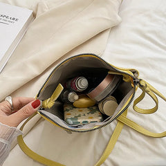 Women's Bucket Shoulder Bag Leather Crossbody Handbag