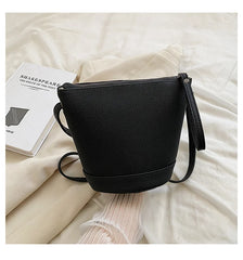 Women's Bucket Shoulder Bag Leather Crossbody Handbag