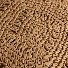 Straw-Woven Shoulder Bag Multi-color Tote Handbag