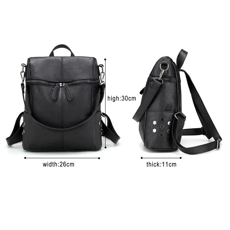 Vintage Waterproof Backpack for Women Large Capacity Shoulder Bag