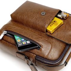 Vintage Men Shoulder Bag Crossbody Male PU Handbag