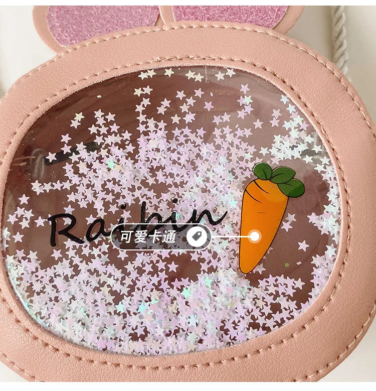 Kids Rabbit Ear Shoulder Bag Sequin Carrot Crossbody Women's Bag