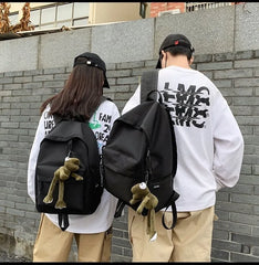 Cute Canvas Backpacks for Boys Girls School Bag with Decoration