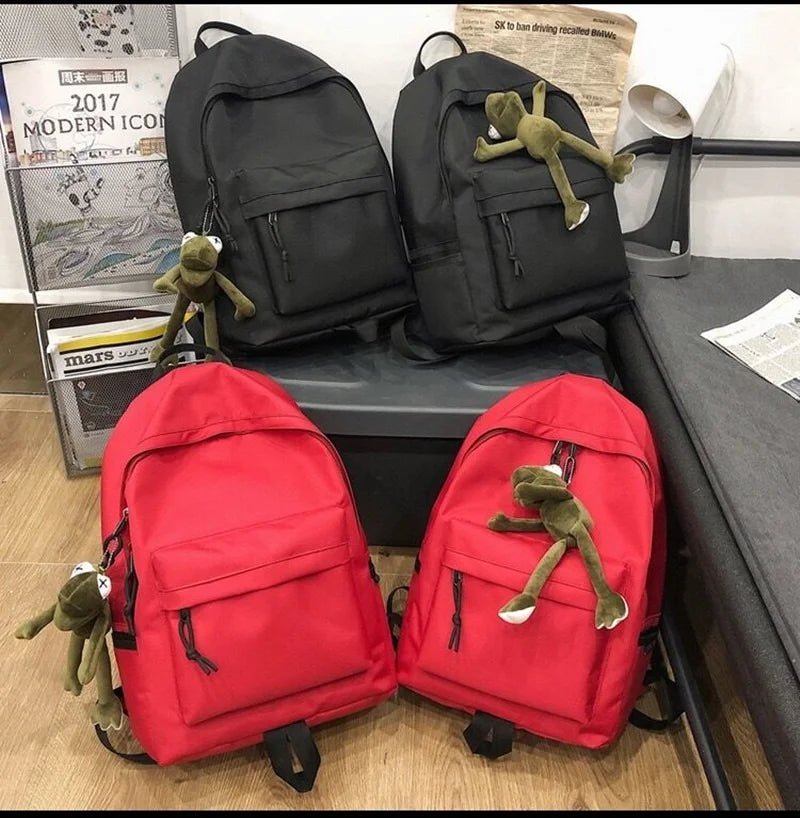 Cute Canvas Backpacks for Boys Girls School Bag with Decoration