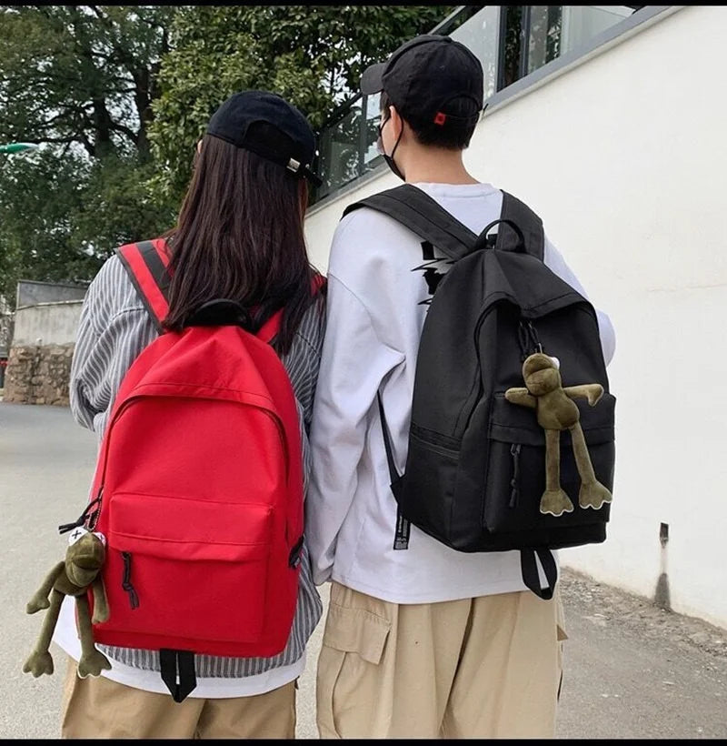 Cute Canvas Backpacks for Boys Girls School Bag with Decoration