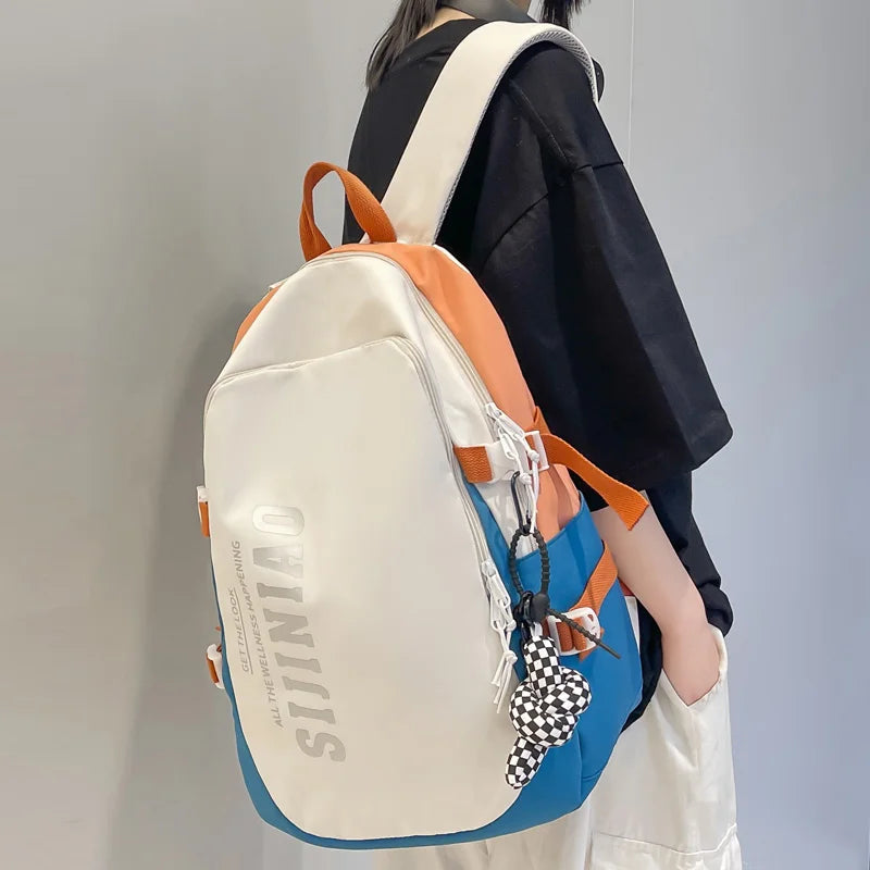 Waterproof Nylon Women Backpack Large Capacity School Bag
