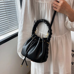 Vintage Leather Shoulder Bag for Women Crossbody Girls