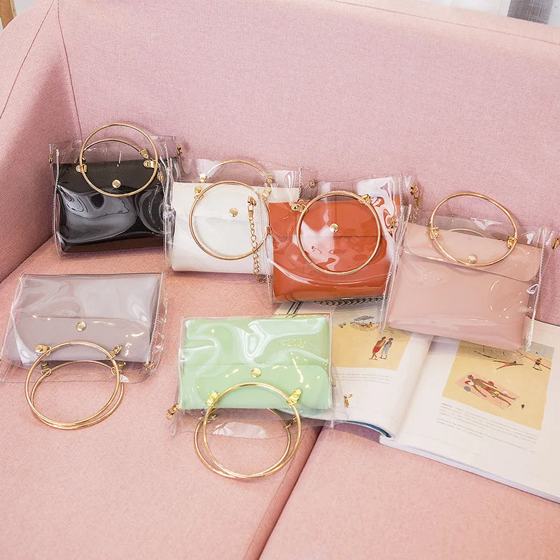 Small Transparent PVC Bucket Shoulder Bag