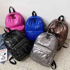 Glossy Female Backpack Casual Space Women's Bag