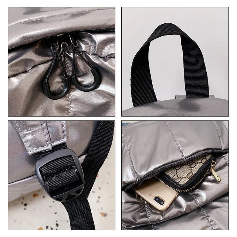 Glossy Female Backpack Casual Space Women's Bag