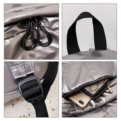 Glossy Female Backpack Casual Space Women's Bag