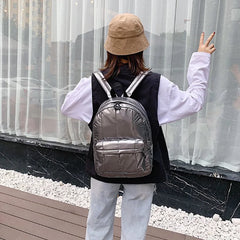 Glossy Female Backpack Casual Space Women's Bag