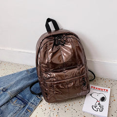 Glossy Female Backpack Casual Space Women's Bag