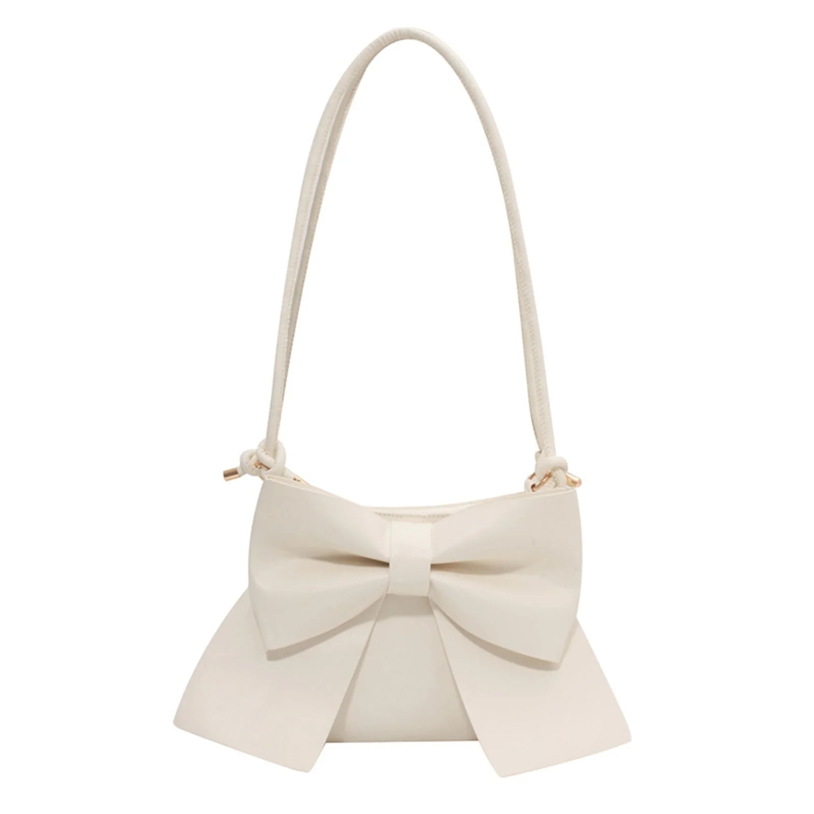 Solid Bowknot Handbag Underarm Tote Bag for Women