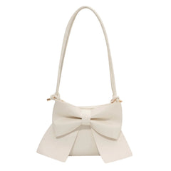Solid Bowknot Handbag Underarm Tote Bag for Women