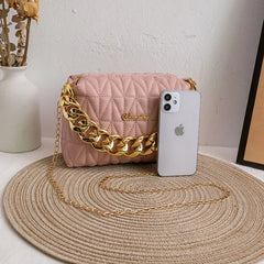 Lingge Embroidery Crossbody Bag with Tassel for Women