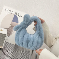 Plush Shoulder Bag Winter Furry Ladies Clutch Handbag