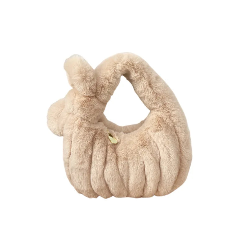 Plush Shoulder Bag Winter Furry Ladies Clutch Handbag