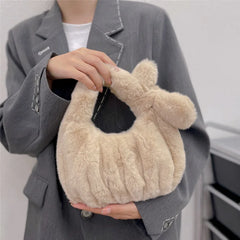 Plush Shoulder Bag Winter Furry Ladies Clutch Handbag