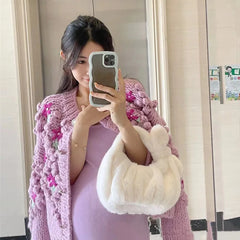 Plush Shoulder Bag Winter Furry Ladies Clutch Handbag