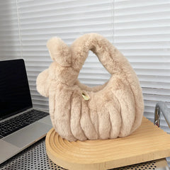 Plush Shoulder Bag Winter Furry Ladies Clutch Handbag