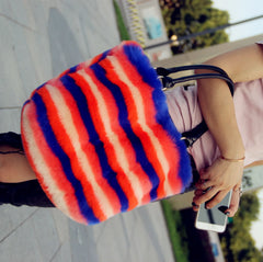 Plush Shoulder Bag for Women Casual Winter Tote
