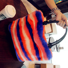 Plush Shoulder Bag for Women Casual Winter Tote