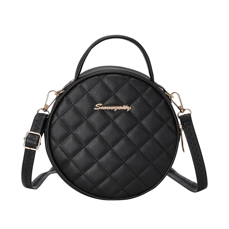 Lingge Crossbody Small Round Bag Women's Shoulder Messenger