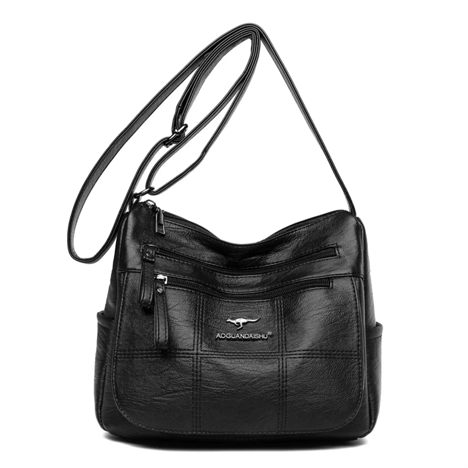 Crossbody Bag Pu Leather Soft Messenger Bags Retro Woman