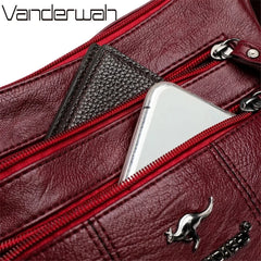 Crossbody Bag Pu Leather Soft Messenger Bags Retro Woman