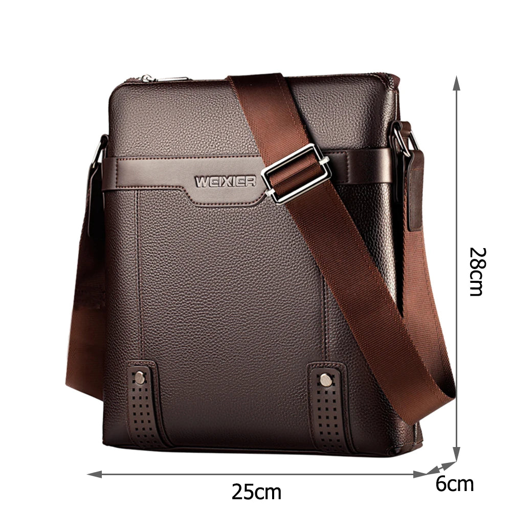 Men's Vintage PU Leather Shoulder Bag Retro Messenger Casual Crossbody Bag