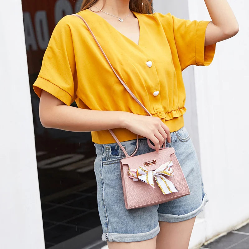 Bow-Knot Shoulder Bag Messenger Purse Women Crossbody Handbag