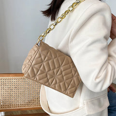 Plaid Shoulder Bag Thick Chain Women Handbags