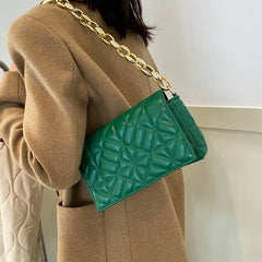 Plaid Shoulder Bag Thick Chain Women Handbags